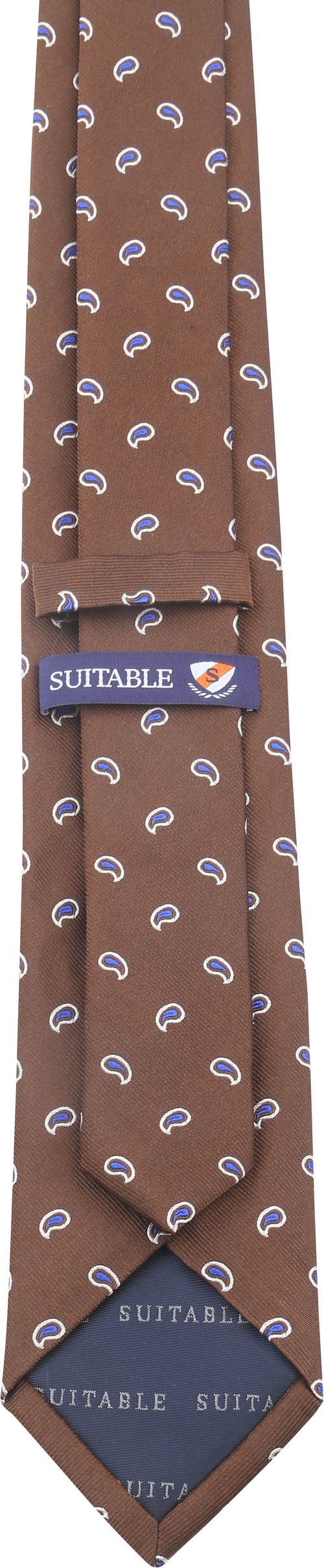 Cravatta in seta Suitable Paisley marrone Product / Achterkant