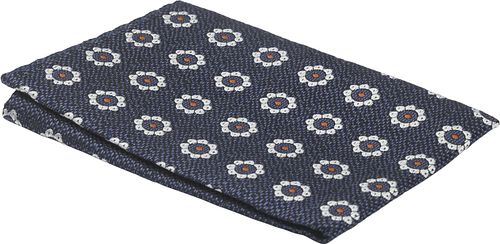 Geeignete Seidenkrawatte Blumen Navy Product / Detail