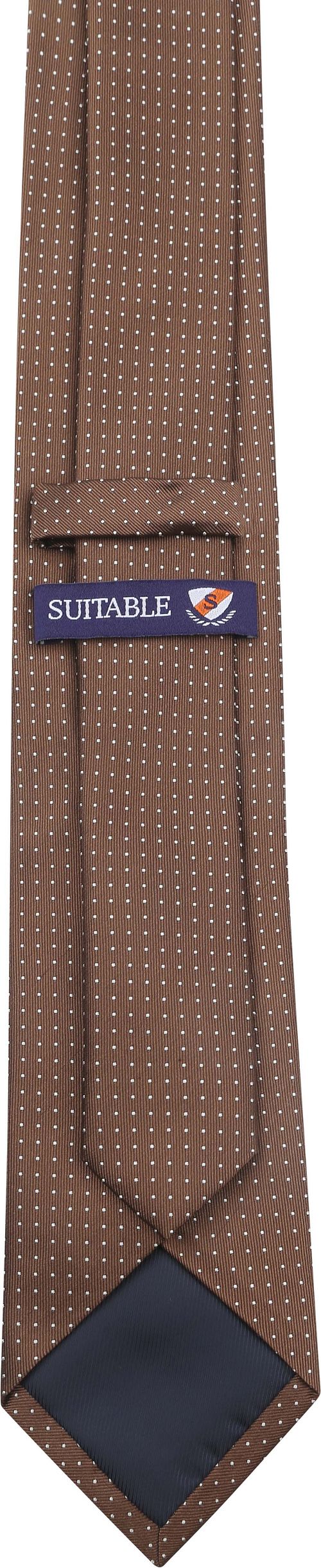 Suitable Slips Silke Polkaprikker Brun Product / Achterkant