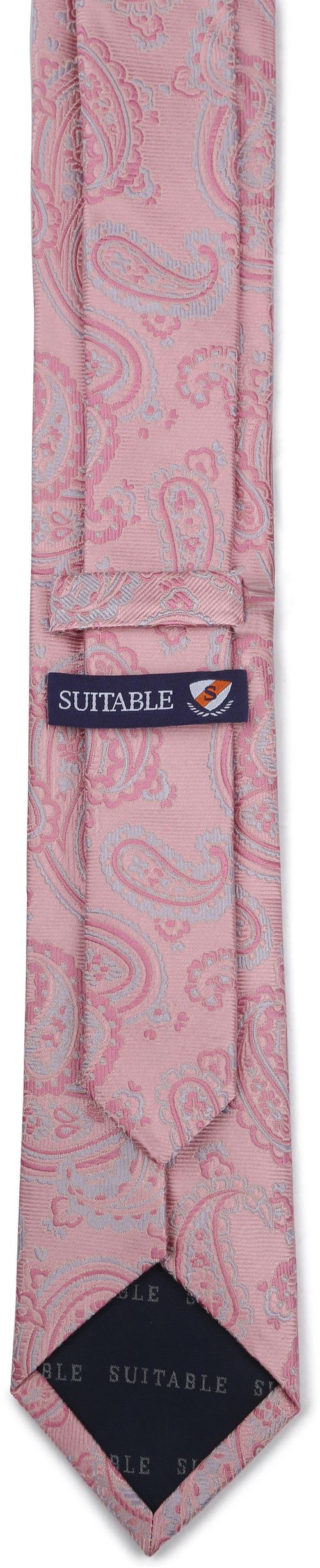 Suitable corbata de seda con estampado paisley rosa Product / Achterkant