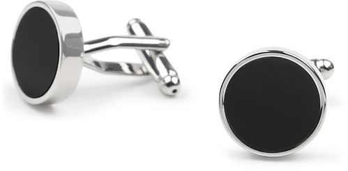 Gemelli Studs rotondi argento nero Product