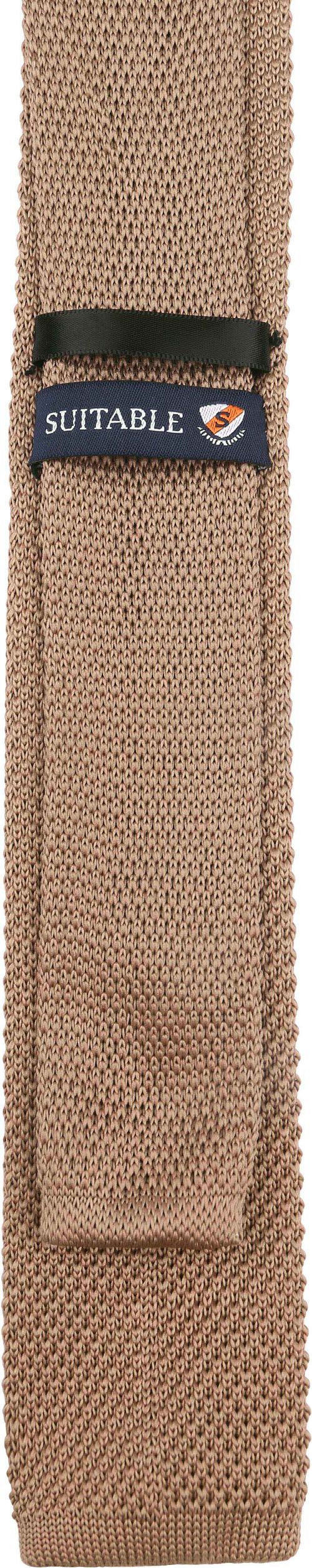 Suitable dziany krawat w kolorze taupe TK-07 Product / Achterkant