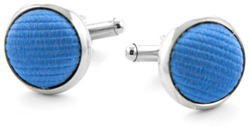 Boutons de Manchette Soie Bleu Moyen F05 Product