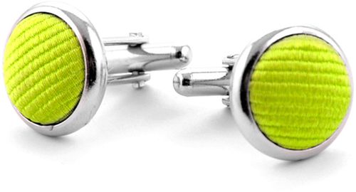 Gemelli in seta verde lime F04 Product