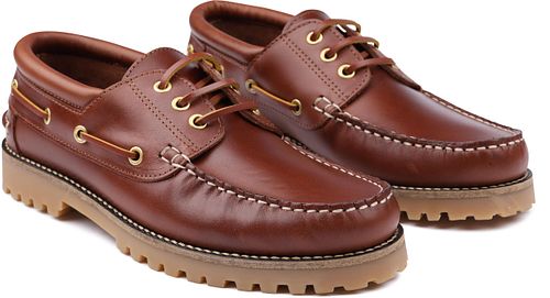 Suitable Chaussures Bateau En Cuir Marron