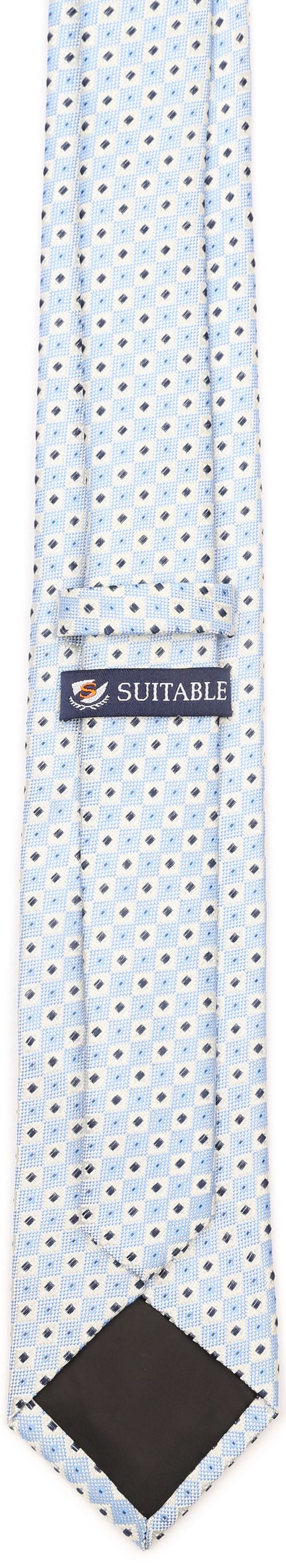 Suitable Stropdas Zijde Blokjes Blauw Product / Achterkant