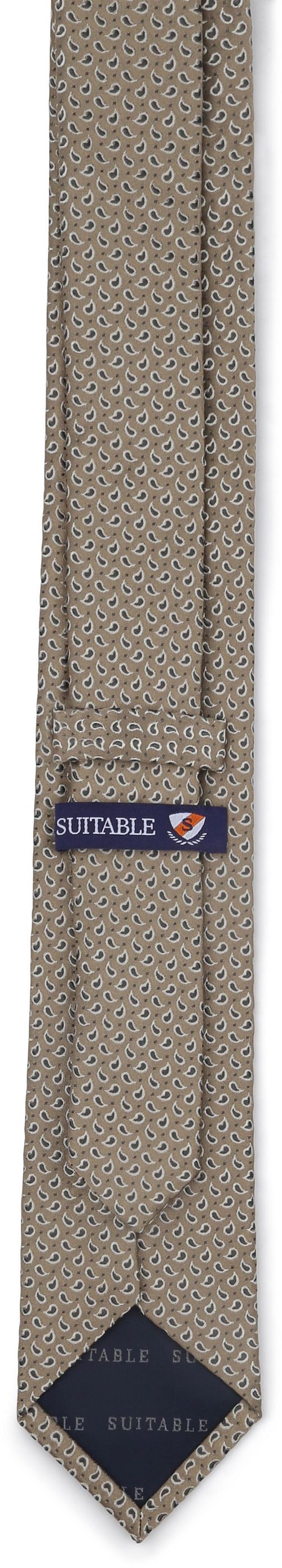 Suitable Krawatte Seide Paisley Beige Product / Achterkant