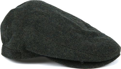 Barbour Barlow Flat Cap Herringbone Donkergroen Product