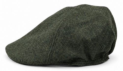 Suitable Flat Cap Wool Twill Donkergroen