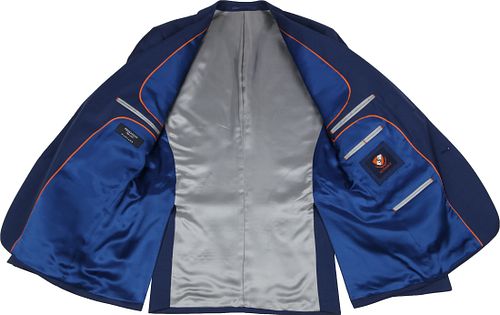 Suitable blazer i ulveskinnssnit i blå Product