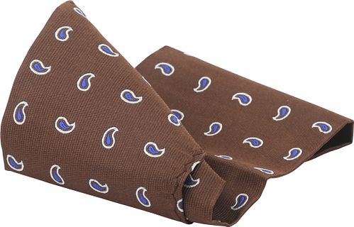 Suitable Pochette de Costume Soie Paisley Marron Product