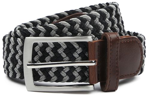 Suitable Braided Belt Anthracite Black