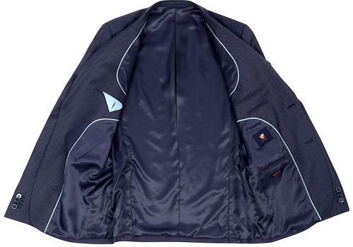 Suitable Anzug Lucius Birdseye Wolle Dunkelblau Product / Detail