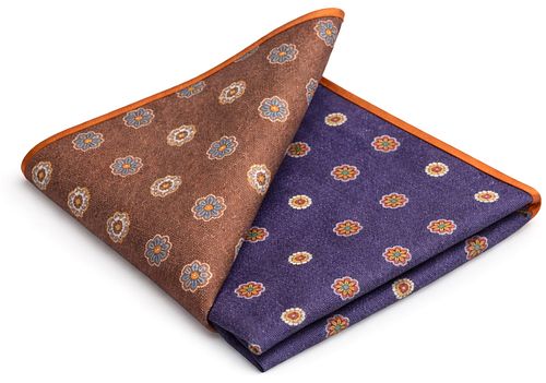 Passendes Wendbares Pochet Mit Punkten In Marineblau Und Braun Product