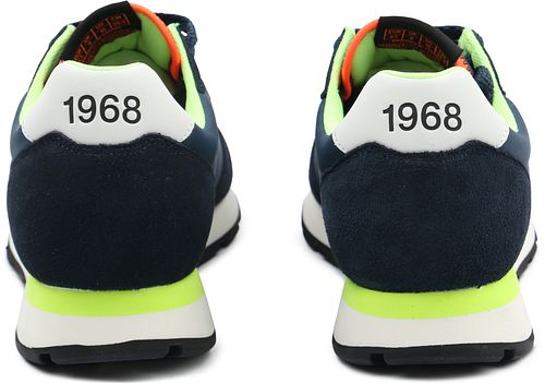 Sun68 Sneaker Tom Fluo Navy Blauw Product / Achterkant