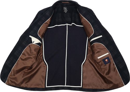 Suitable Respect Marynarka Jersey w kratę Flex antracyt Product / Detail