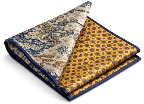Suitable Reversible Pouch with Flowers and Yellow Product