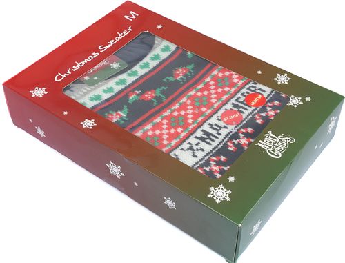 Herren Weihnachtspullover mit Weihnachtsmotiv & LED Verpakking