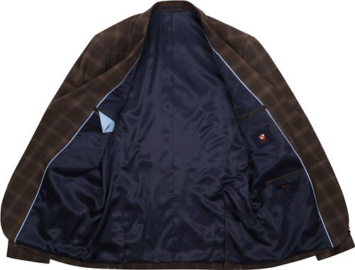 Suitable Strato Toulon Kostuum Wol Ruit Bruin Product / Detail