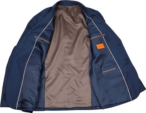 Suitable Sharkskin Suit Wolle Royal Blau