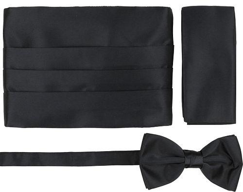 Suitable Set fascia da smoking, papillon e pochette nero Product