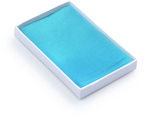 Einstecktuch Seide Aqua Blau F24 Verpakking