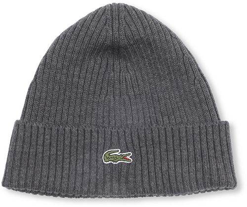 Czapka dzianinowa Lacoste z wełny w kolorze antracytowym Product