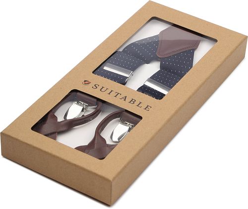 Suitable Luxe Bretellen Navy Stippen Verpakking