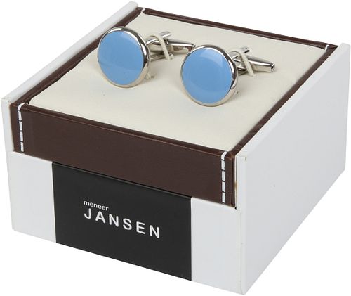 Cufflinks Round Blue NR92 Verpakking