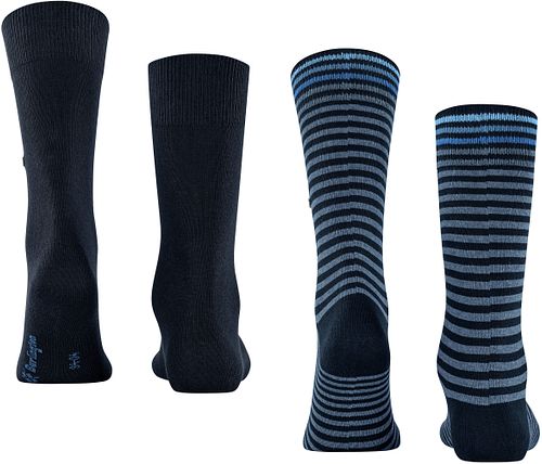 Burlington Everyday 2-pack skarpet w paski granatowe Product / Achterkant