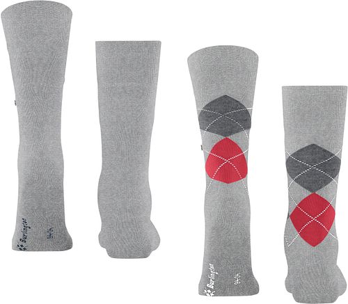 Burlington Chaussettes Everyday 2 Paires Gris 3223 Product / Achterkant