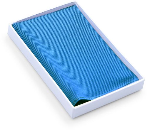 Pochette de Costume Soie Bleu Océan F32 Verpakking