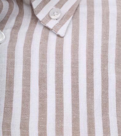 Ledub Hemd Leinen Beige Gestreift Product / Detail