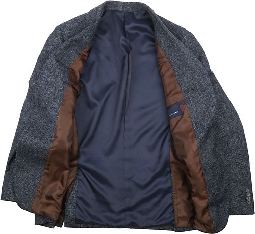 Passande Fågelögonskavaj i Navy i Merinoull Product / Detail