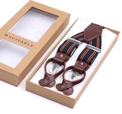 Suitable Luxe Hosenträger Streifen Navy Verpakking