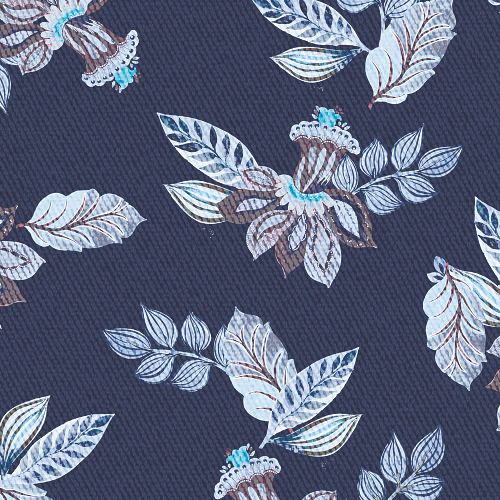 Desoto Overhemd Print Denim Blooming Navy Product / Detail