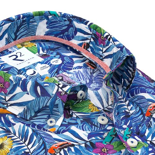 R2 Skjorte Kortærmet Print Blå Product / Detail