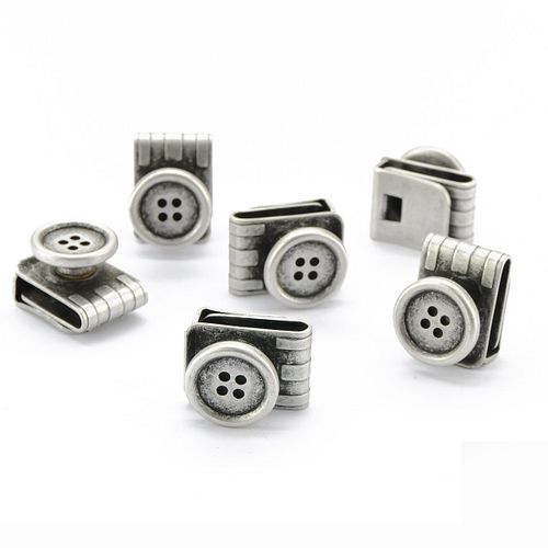 Sir Redman Suspenders Buttons Antique Silver Product