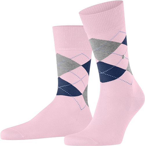 Burlington Chaussettes Manchester Carreaux Rose 8440 Product