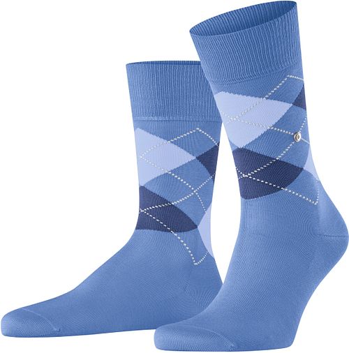 Burlington Manchester Socks Checkered Blue 6550 Product / Detail