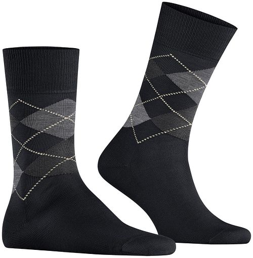 Burlington Chaussettes Manchester Carreaux Noir 3000 Product