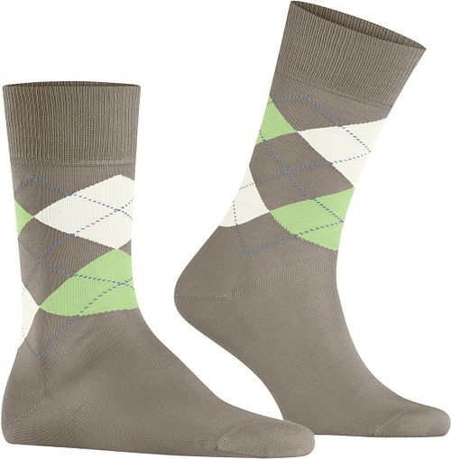 Burlington Manchester Socke Kariert Greige 4186 Product