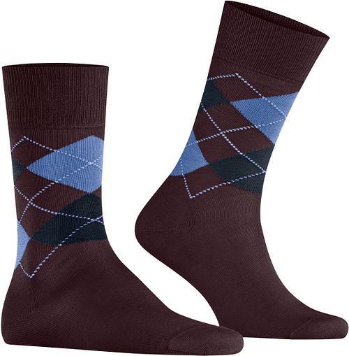 Burlington Manchester Socken Kariert Bordeaux 8696 Product
