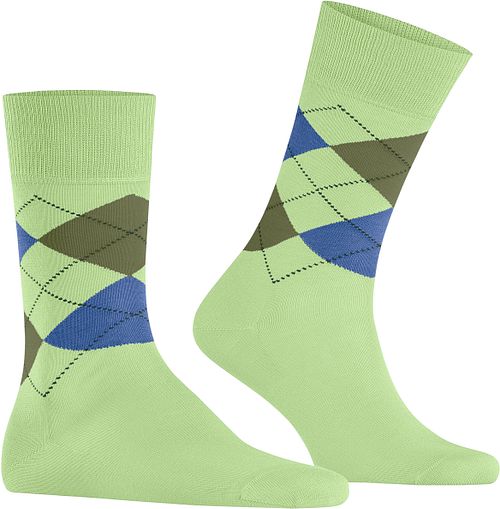 Burlington Chaussettes Manchester Carreaux Vert Clair 7434 Product