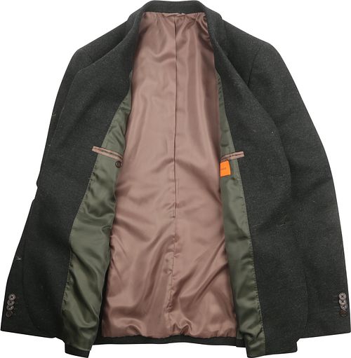 Suitable blazer spigato in lana merino verde scuro Product / Detail