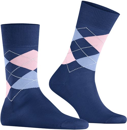 Burlington Manchester Socken Kariert Blau 6583 Product / Detail