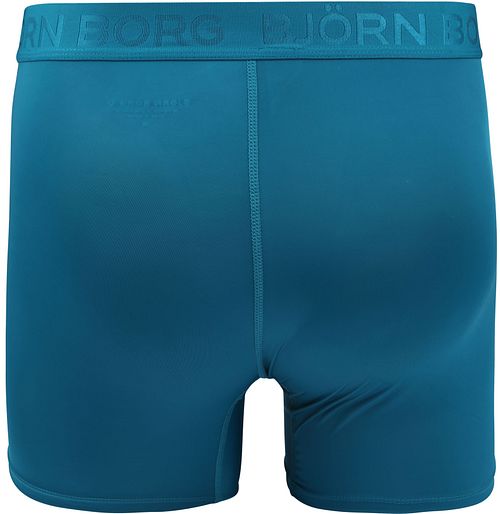 Bjorn Borg Performance Boxershorts i 2-Pack Sort Petrol Product / Achterkant