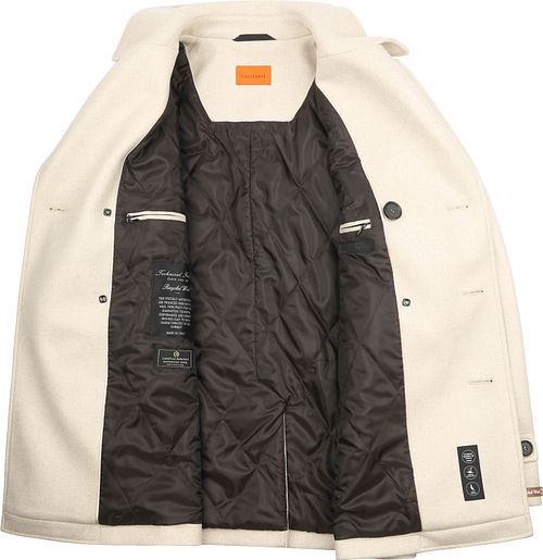 Suitable Coat Caban Wol Blend Ecru Product / Detail