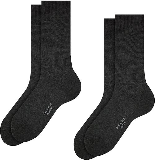 Falke Happy Sokken 2 Paar Antraciet Melange Product