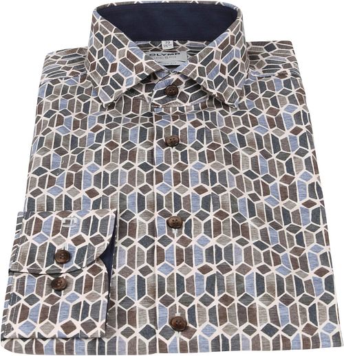 OLYMP Level Five Overhemd Print Natuur Product / Detail